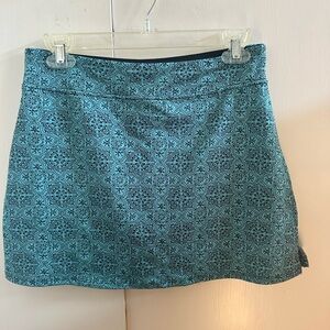 Tranquility by Colorado Clothing Teal Mini Skort with Black Medallion Print